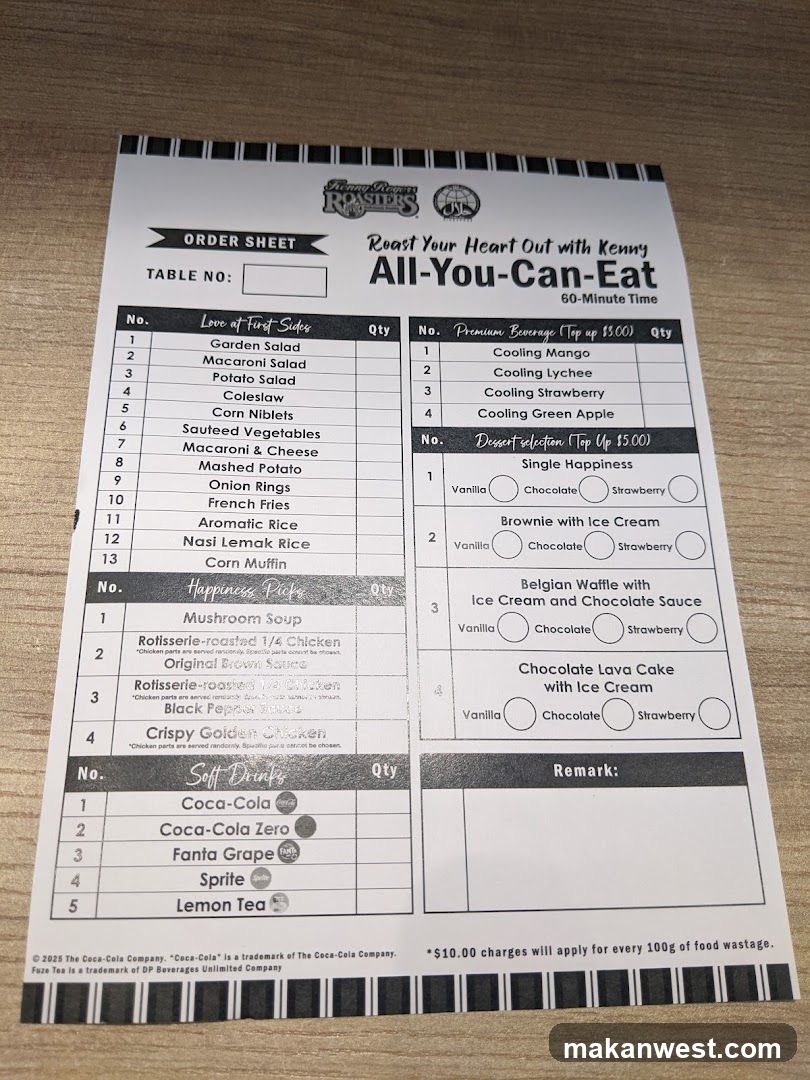 All-You-Can-Eat Order Sheet