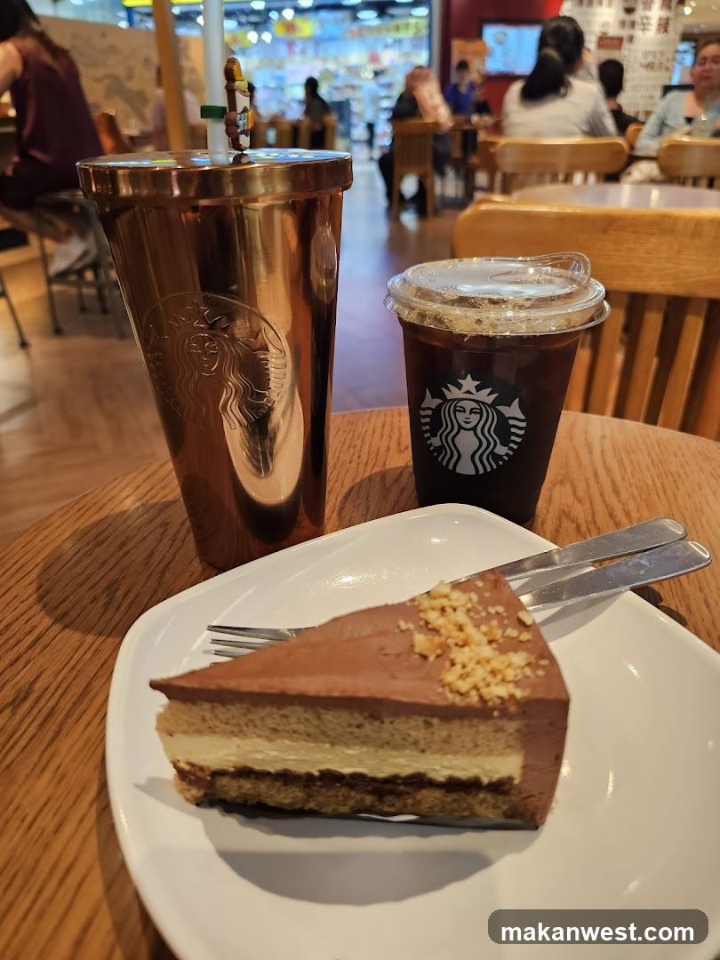 Starbucks Coffee and Cake