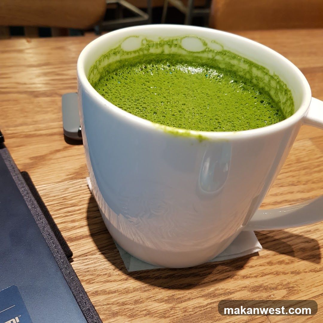 Matcha Latte in White Mug