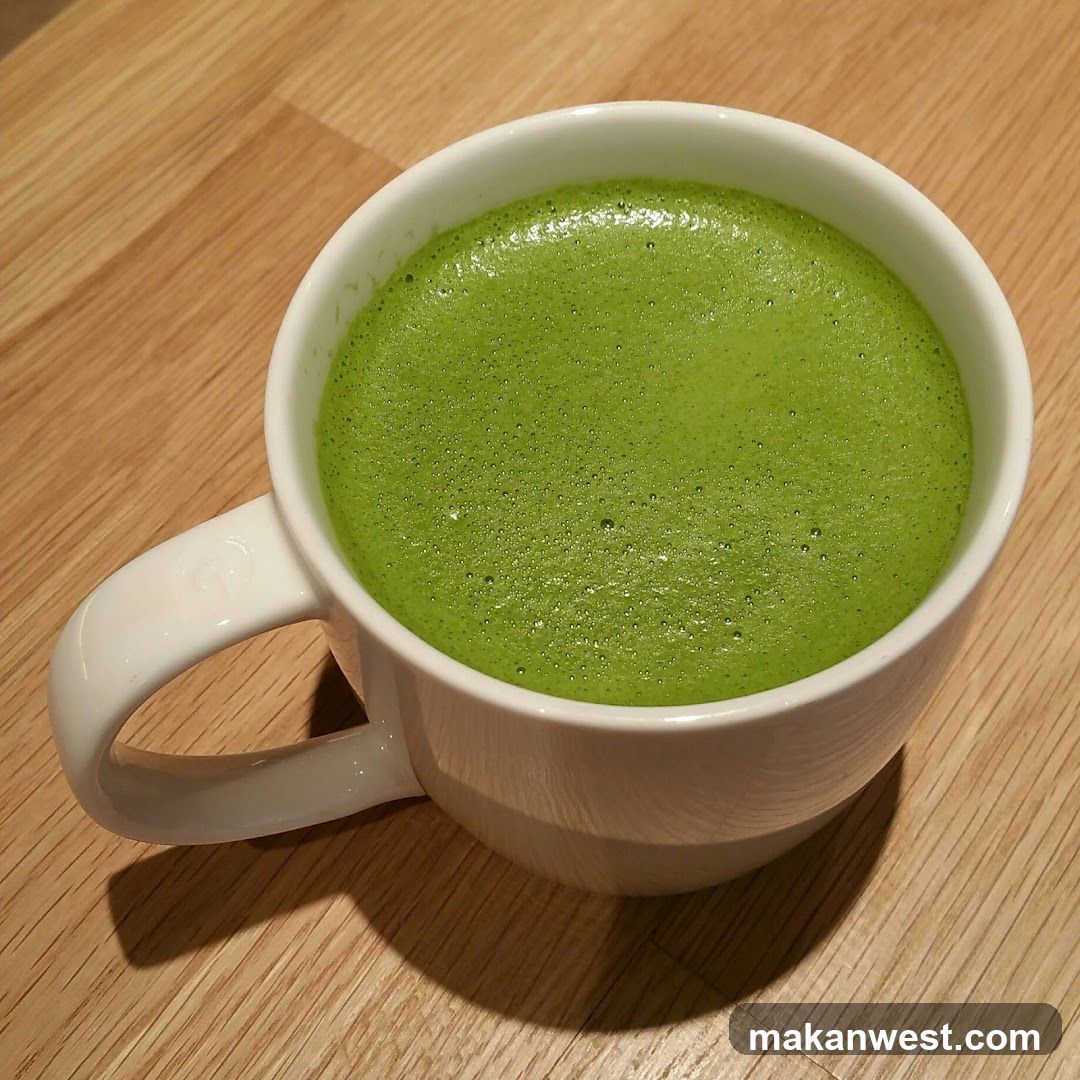 Matcha Latte in White Mug