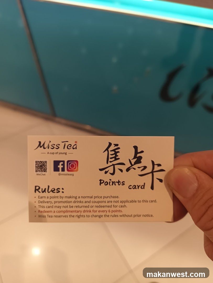 Miss Tea Points Card