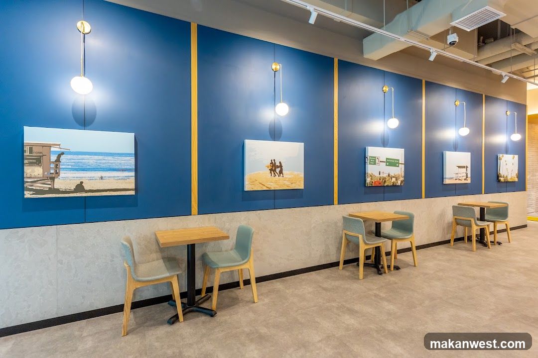 Cozy Cafe Interior with Wall Art