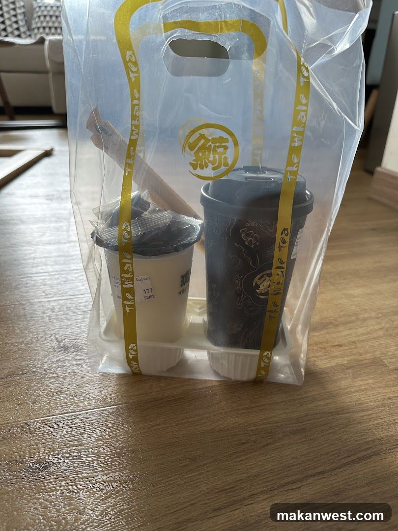 Takeout bag with drinks