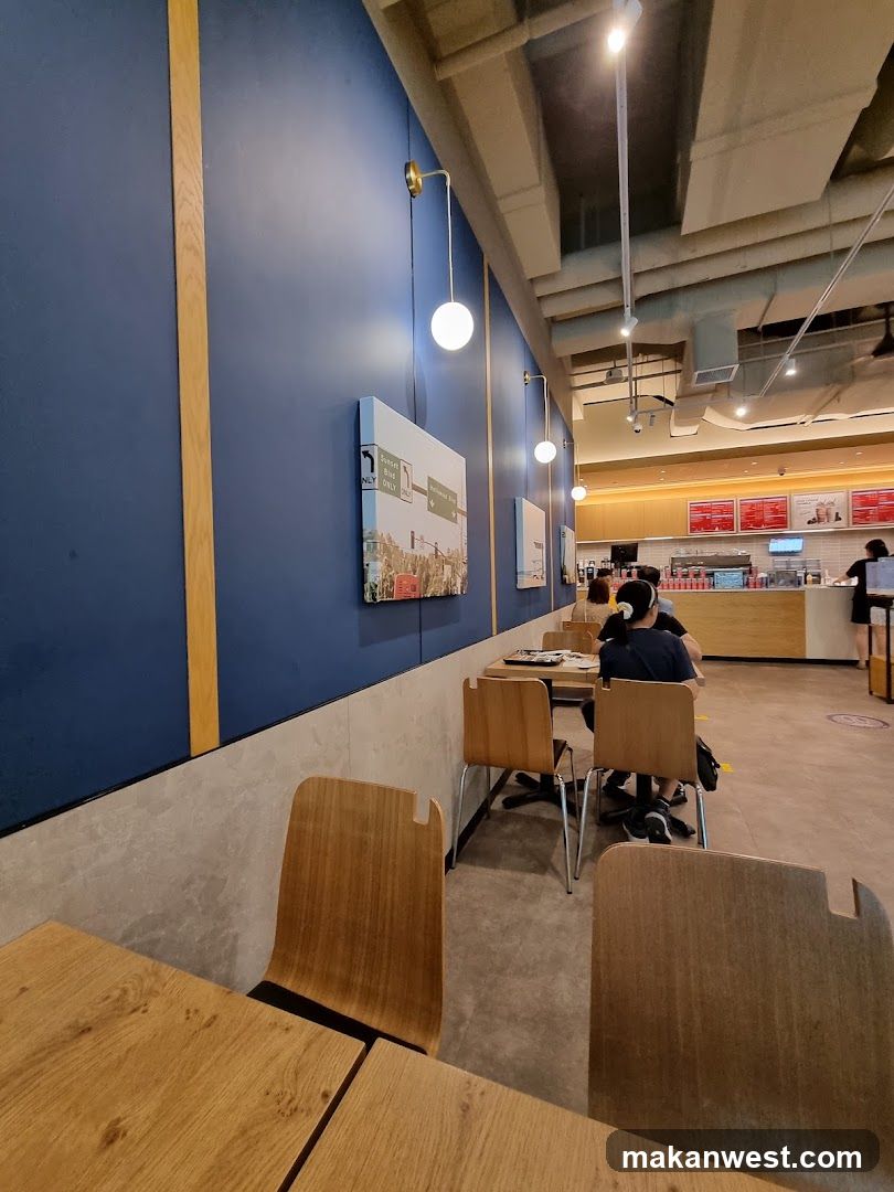Interior of a modern cafe or food court