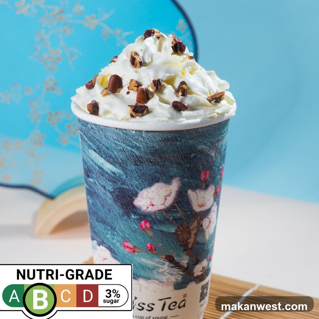 Beverage with whipped cream and nuts