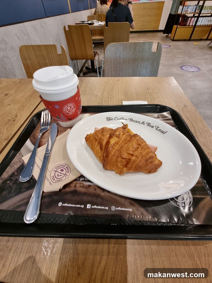 Coffee and Croissant at The Coffee Bean & Tea Leaf