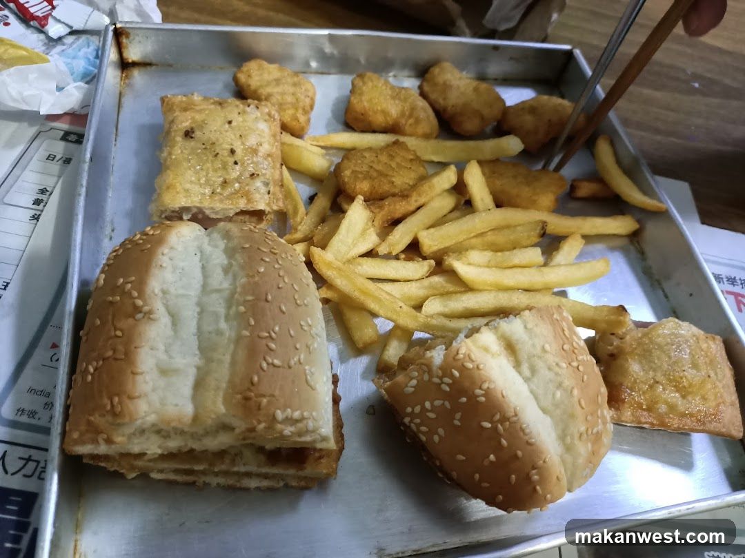 Food Tray with Burgers and Fries
