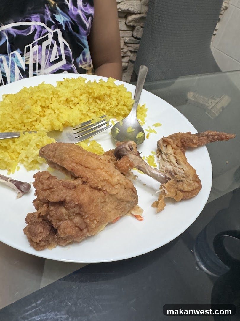 Fried Chicken and Yellow Rice Meal