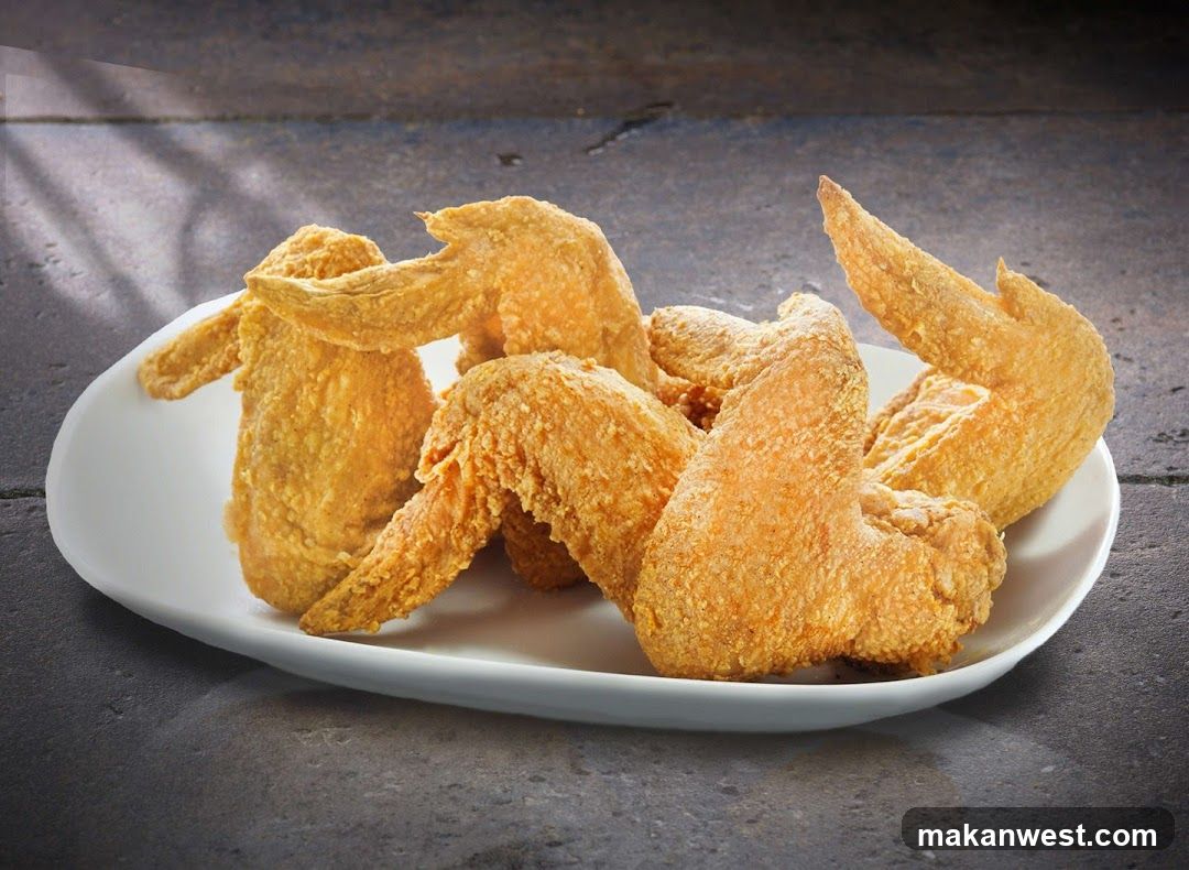 Fried Chicken Wings on a Plate