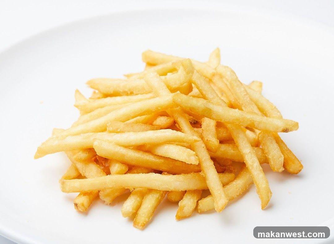 Fried French Fries on a White Plate