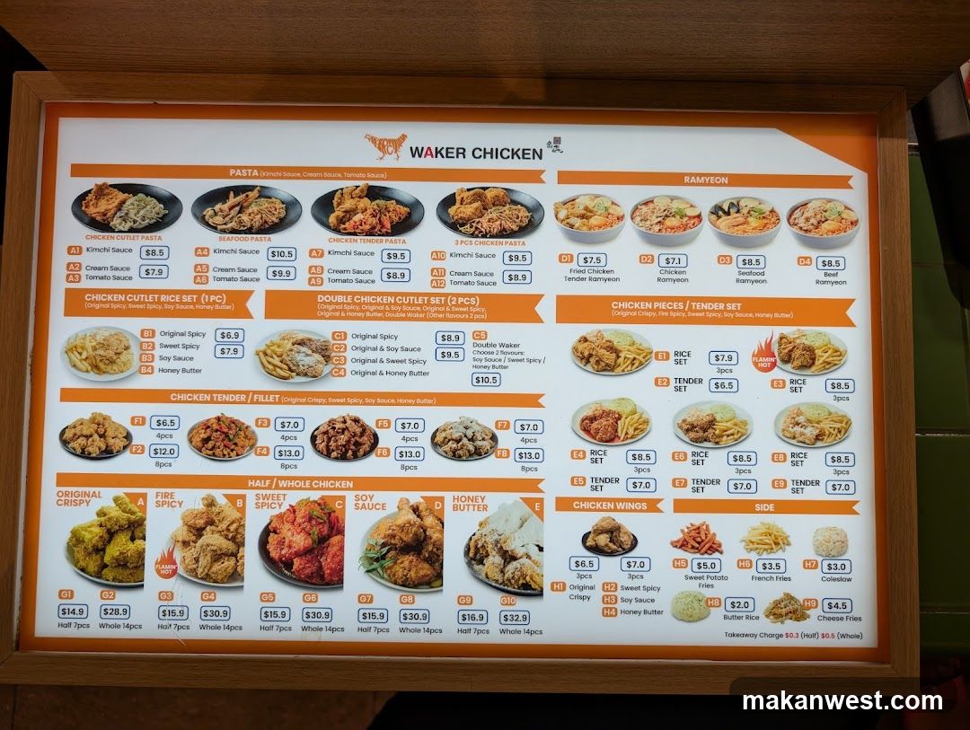 Waker Chicken Menu Board