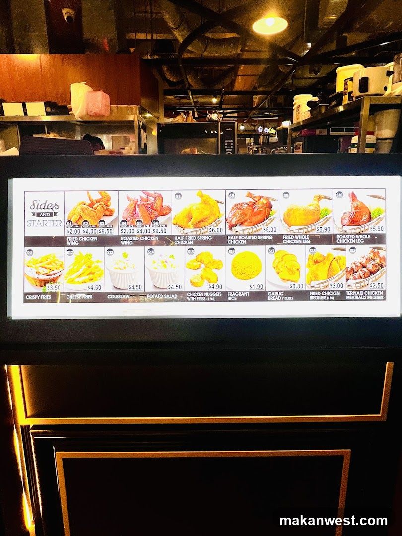 Sides and Starters Menu Board
