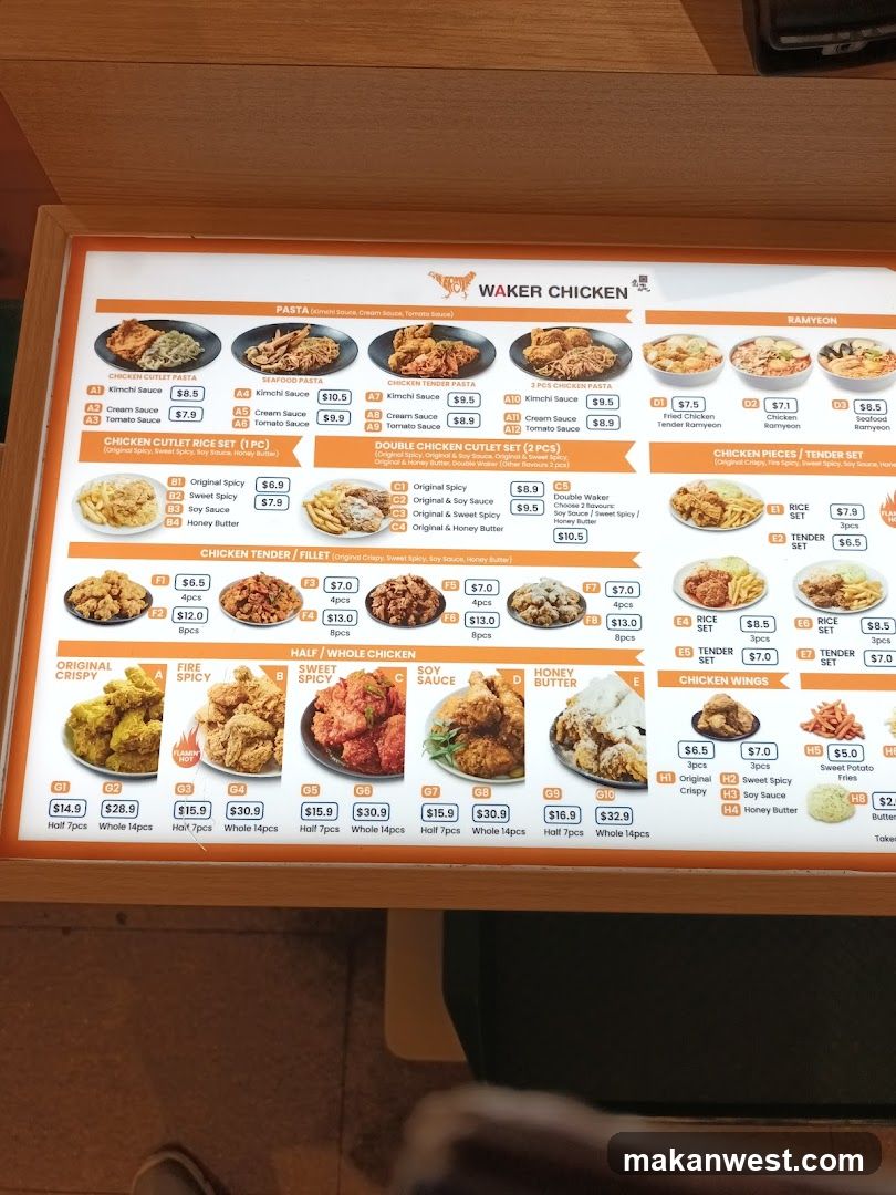 Waker Chicken Menu Board