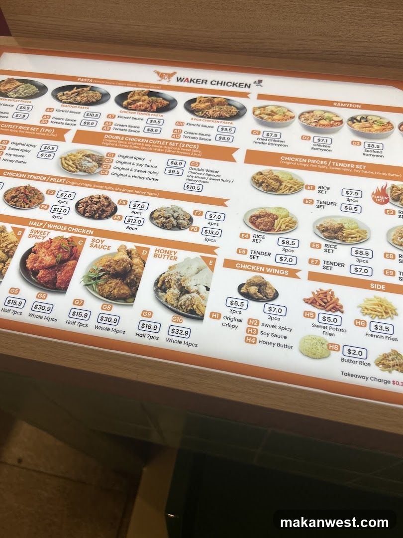 Waker Chicken Menu Board