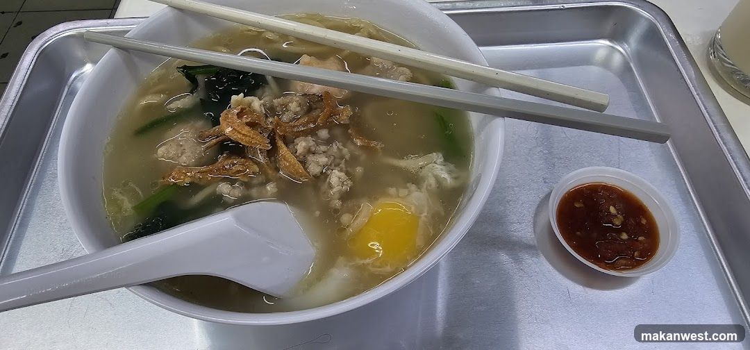 Noodle Soup with Egg and Chopsticks