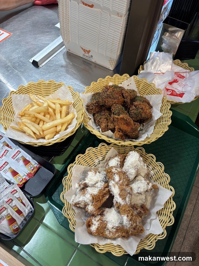 Fried Chicken and Fries Display