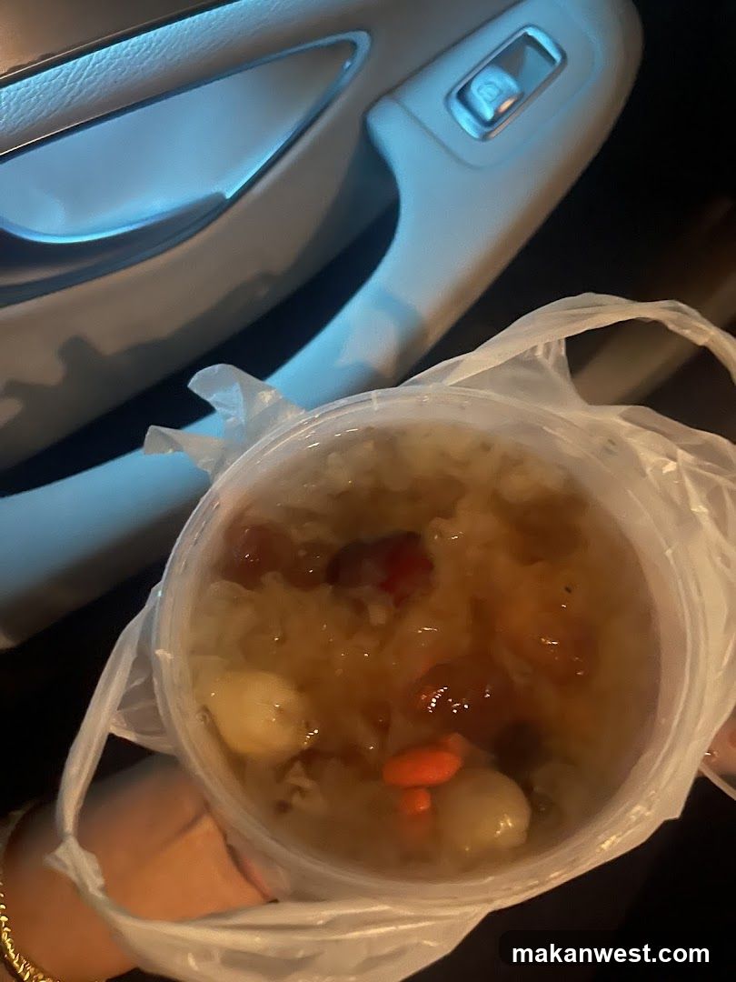 Bowl of Sweet Soup in Car