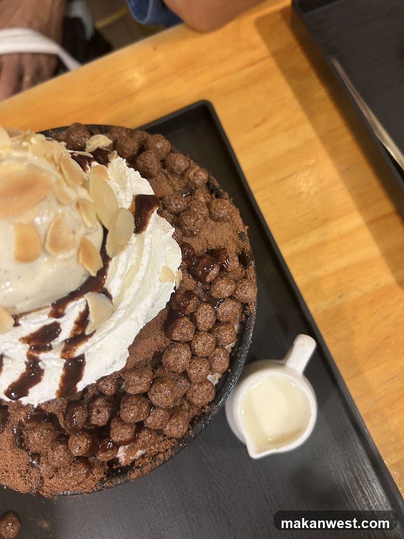 Chocolate Dessert with Almonds and Cream