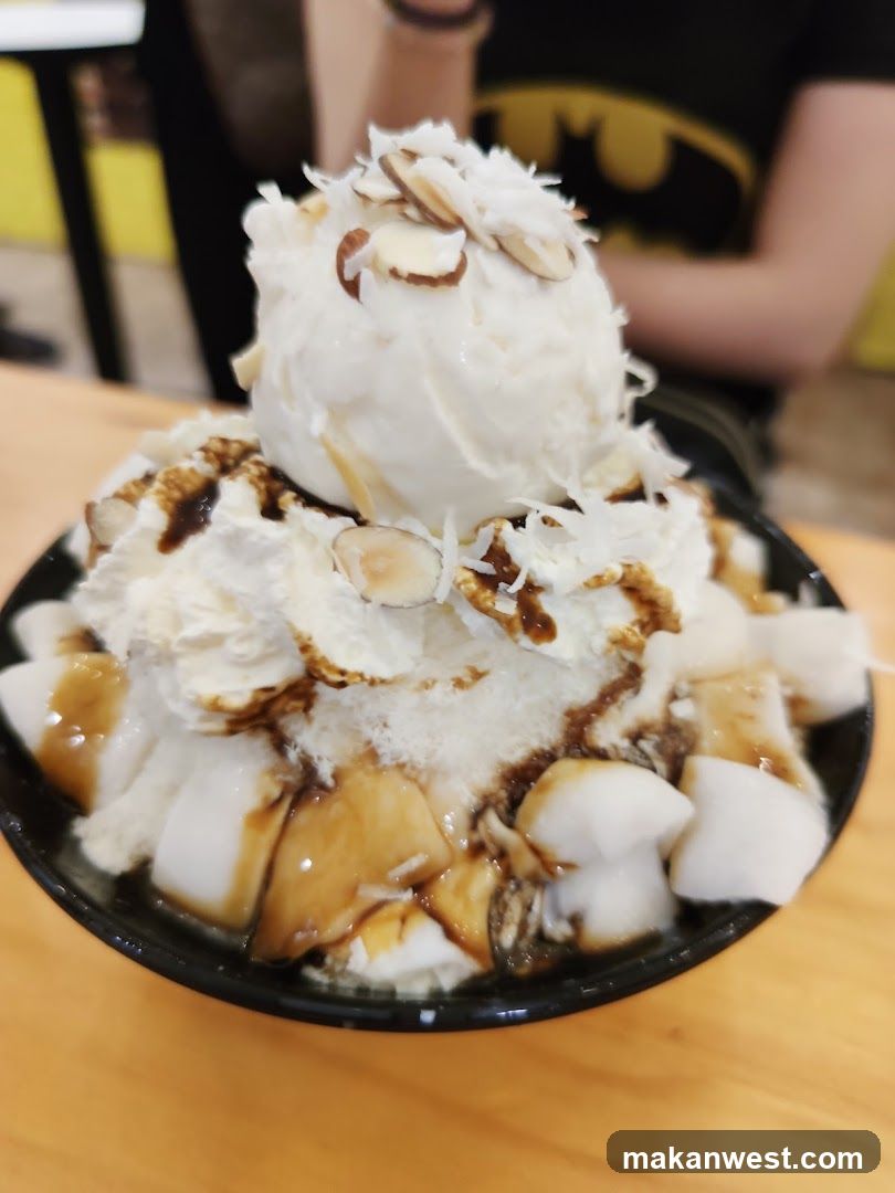 Shaved Ice Dessert with Coconut and Almonds