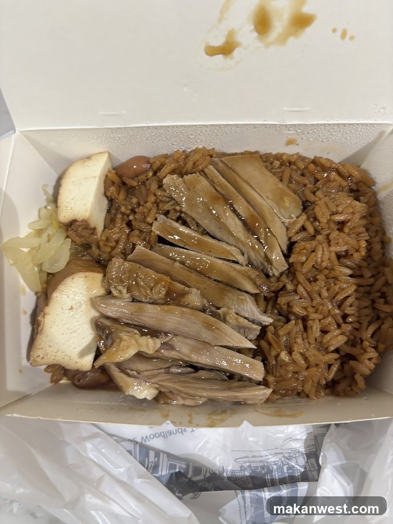 Takeout Box with Braised Rice and Meat