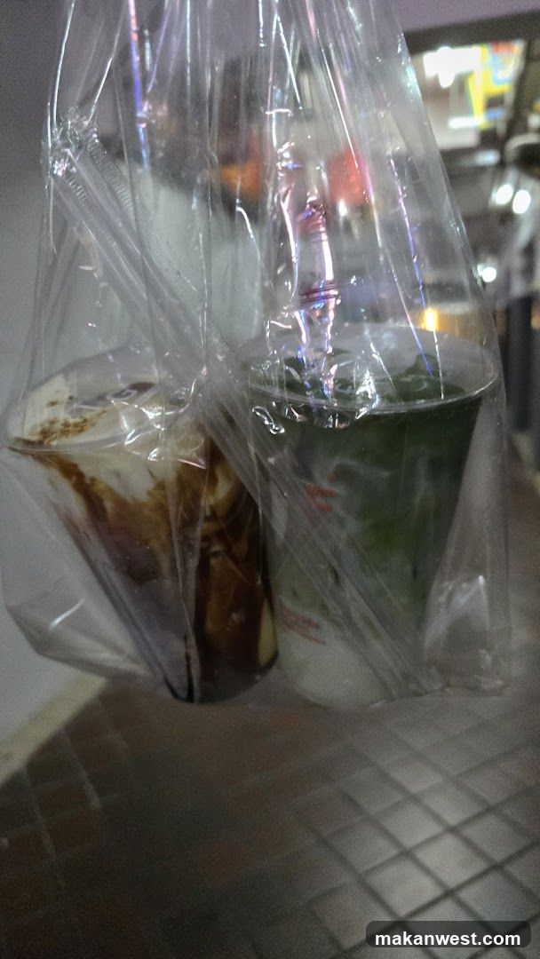 Two drinks in plastic bag