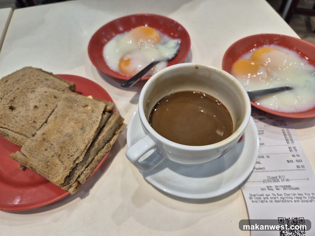 Breakfast Meal with Toast and Eggs