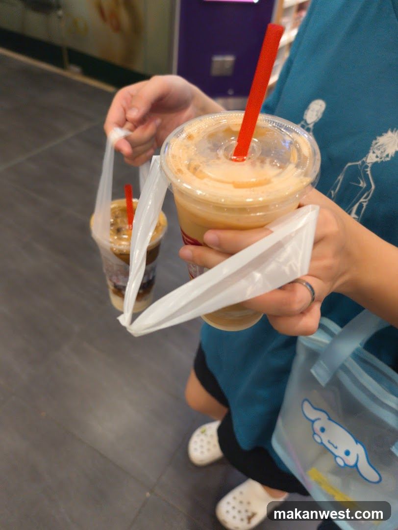 Iced Coffee Drinks with Straws