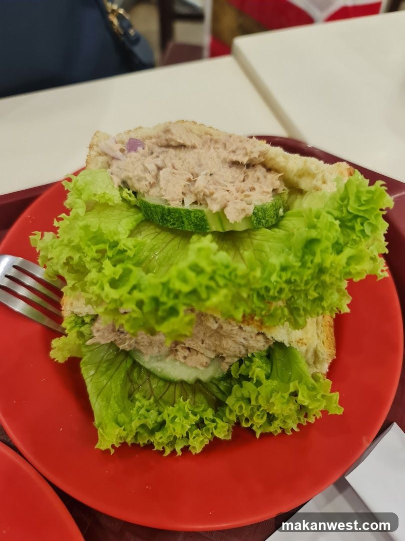 Tuna Salad Sandwich with Lettuce and Cucumber