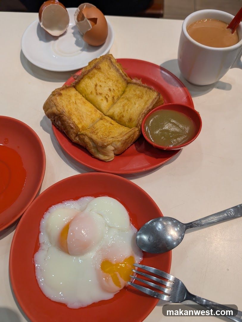 Breakfast Meal with Toast and Eggs