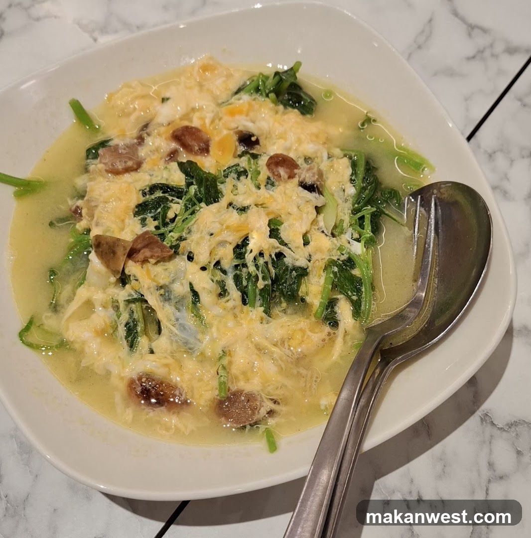 Egg and Spinach Soup with Meatballs