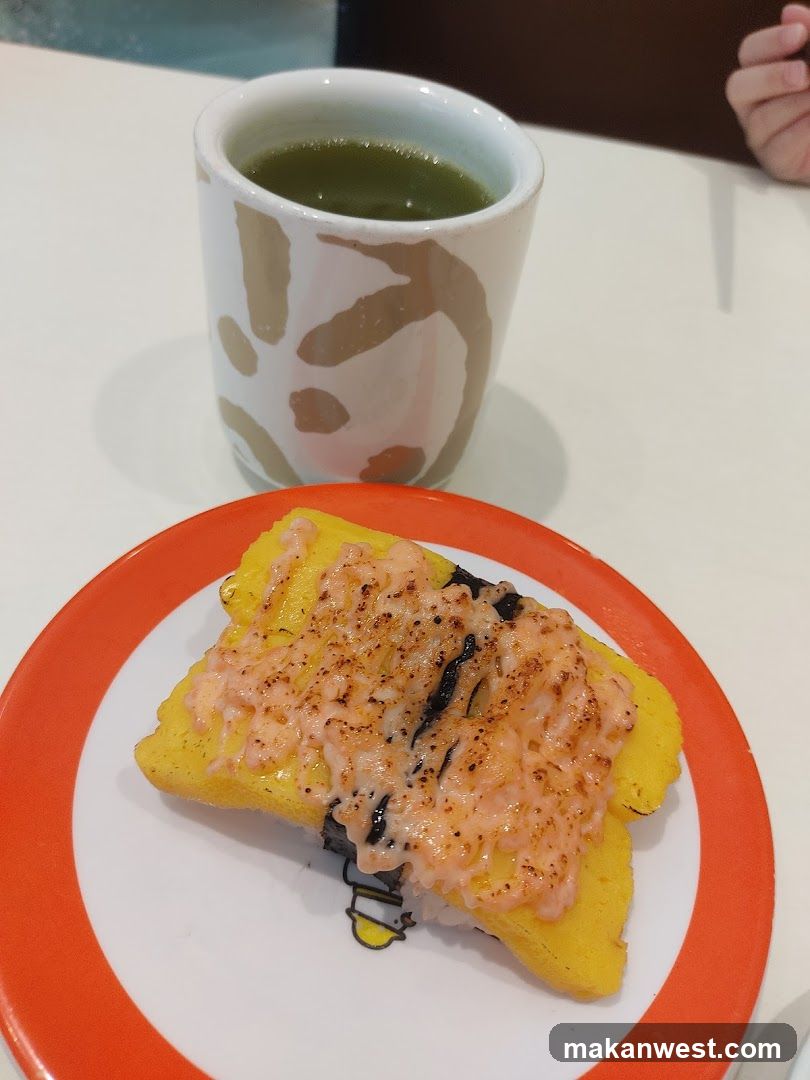 Sushi and Matcha Drink