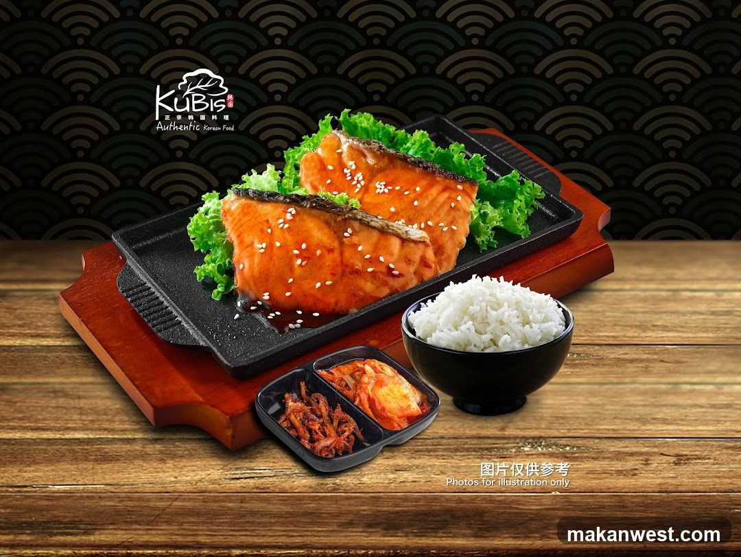 Grilled Salmon with Rice and Side Dishes