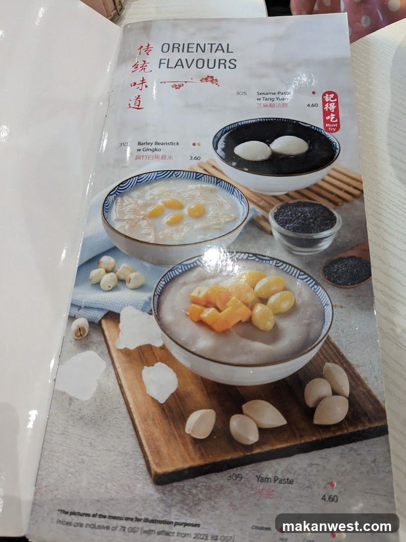 Oriental Flavours Menu Page