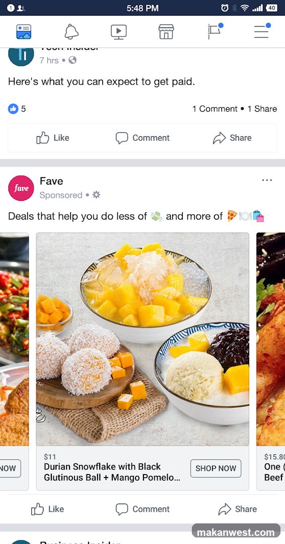 Social Media Ad with Dessert Items