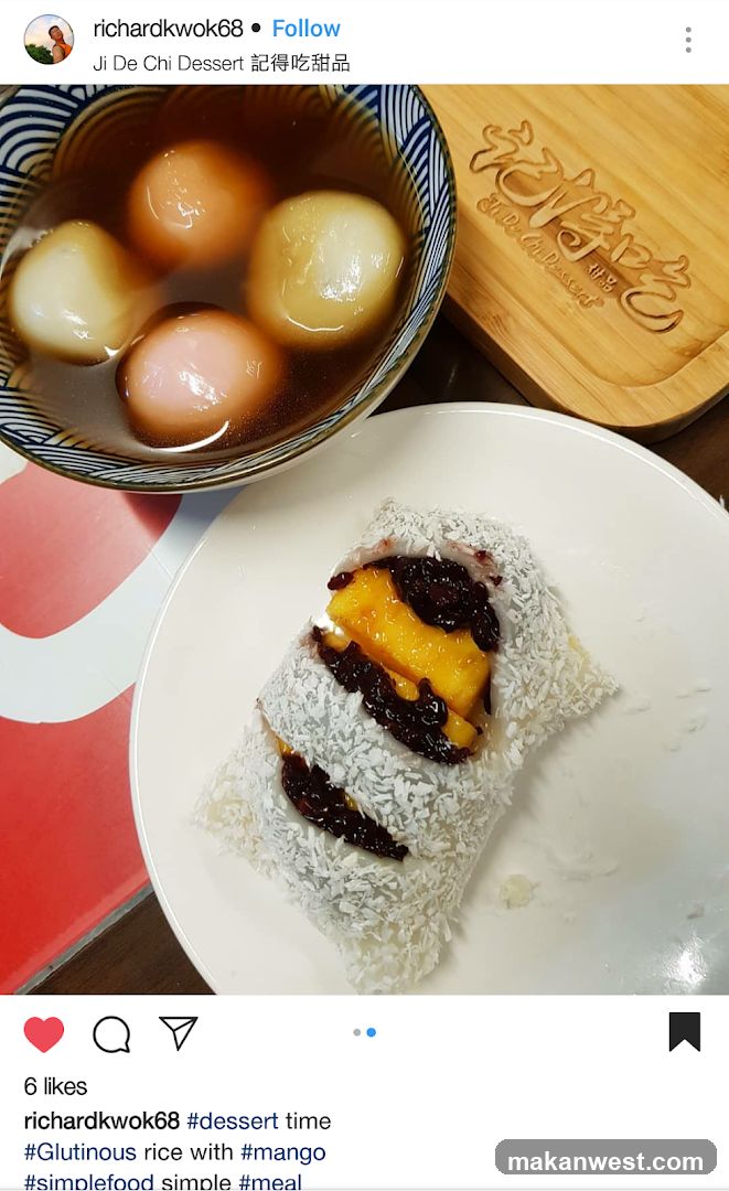 Dessert photo with glutinous rice and mango