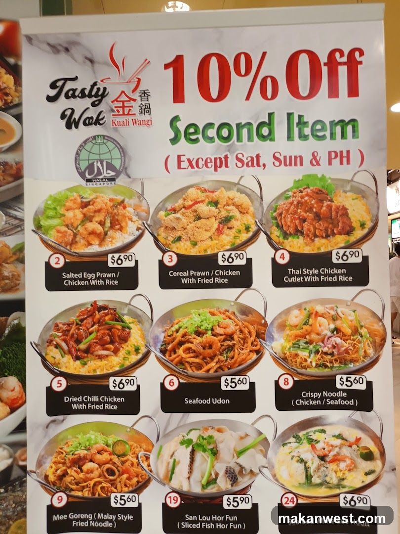 Tasty Wak Kuai Wangi Menu Board