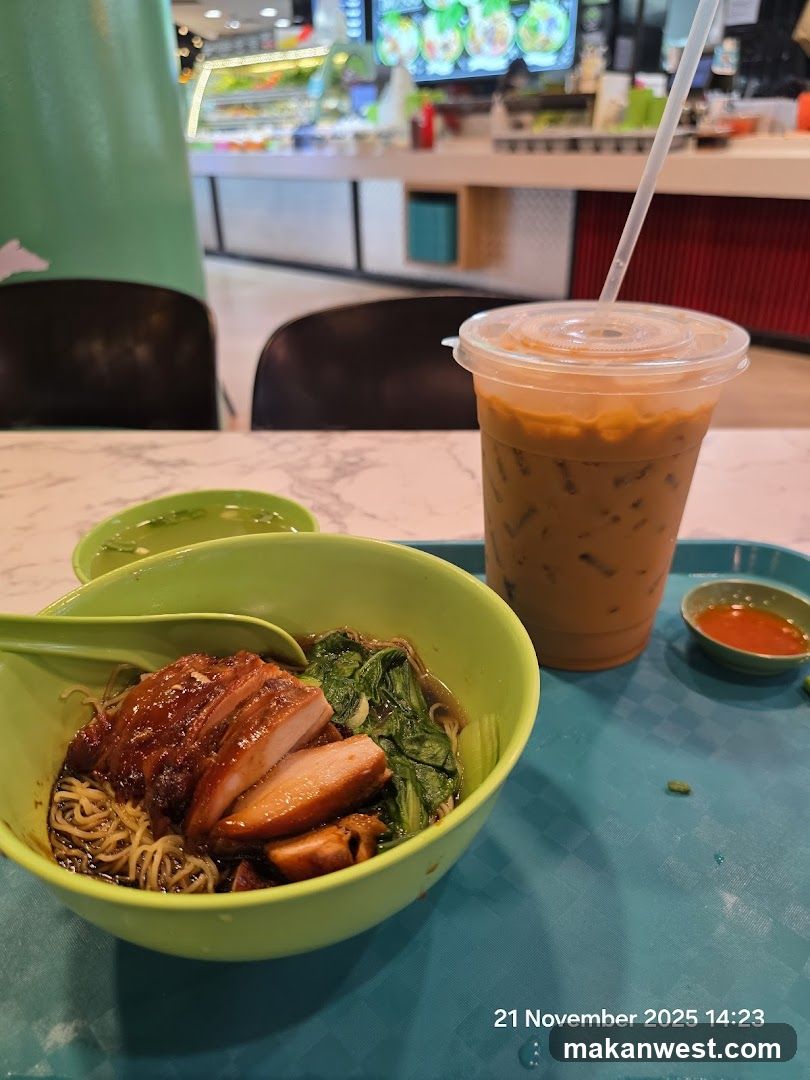 Noodle Bowl and Iced Drink at Food Court