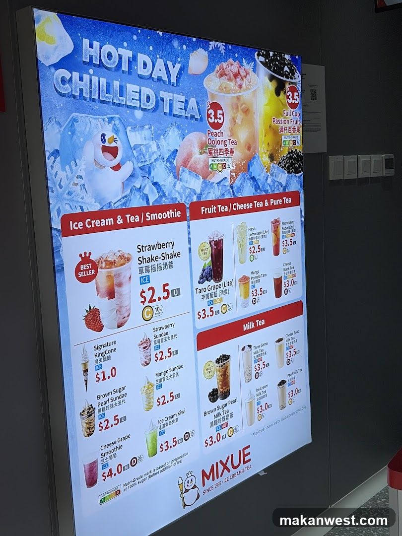 Mixue Ice Cream & Tea Menu Board