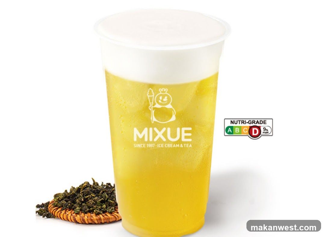 Mixue Ice Cream & Tea Cup with Tea Leaves