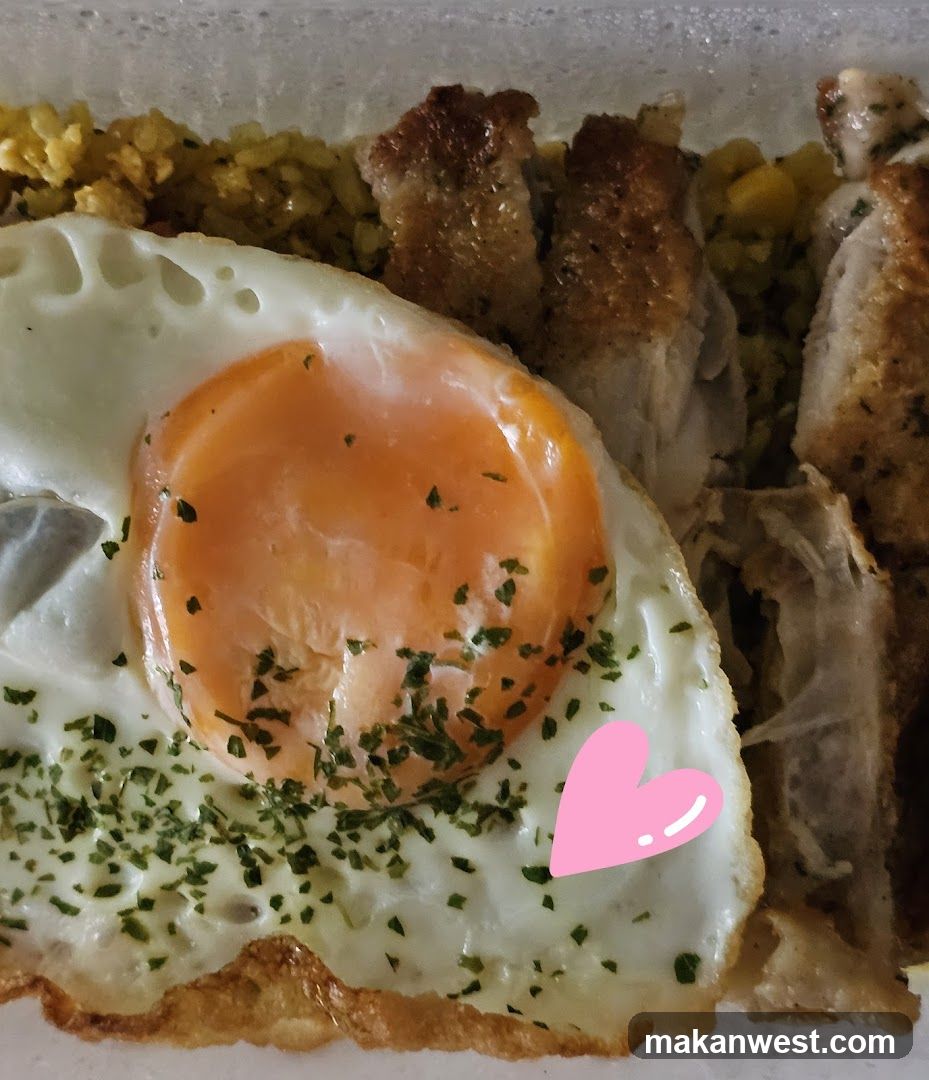 Fried Egg with Pork and Rice Bowl