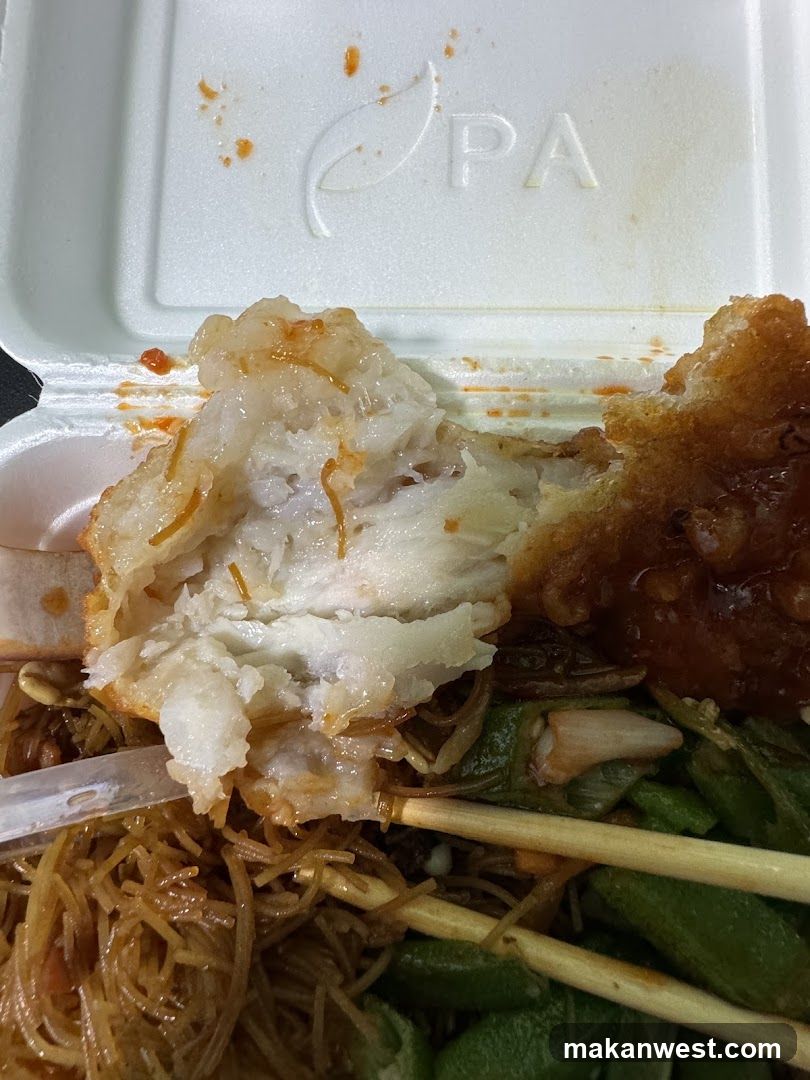 Takeout Meal with Fried Fish and Noodles