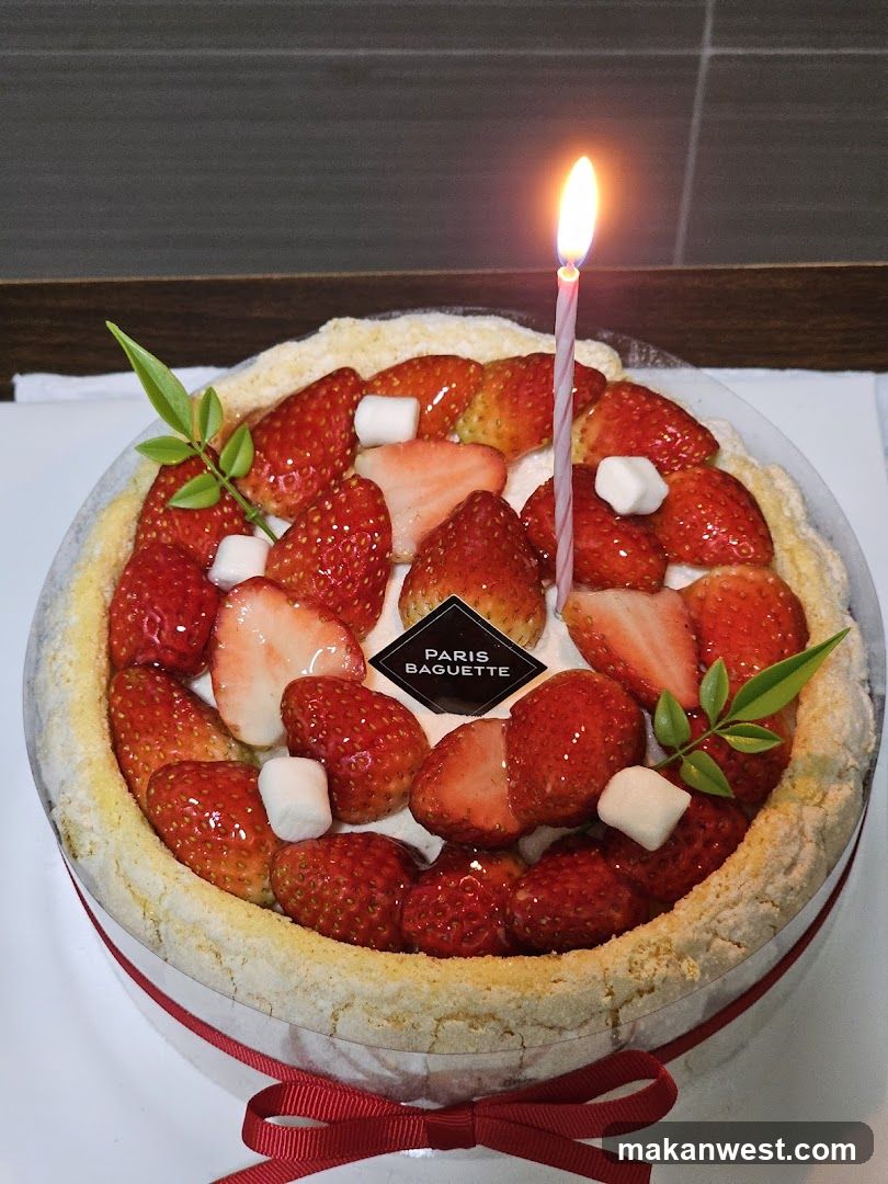 Strawberry Cake with Candle