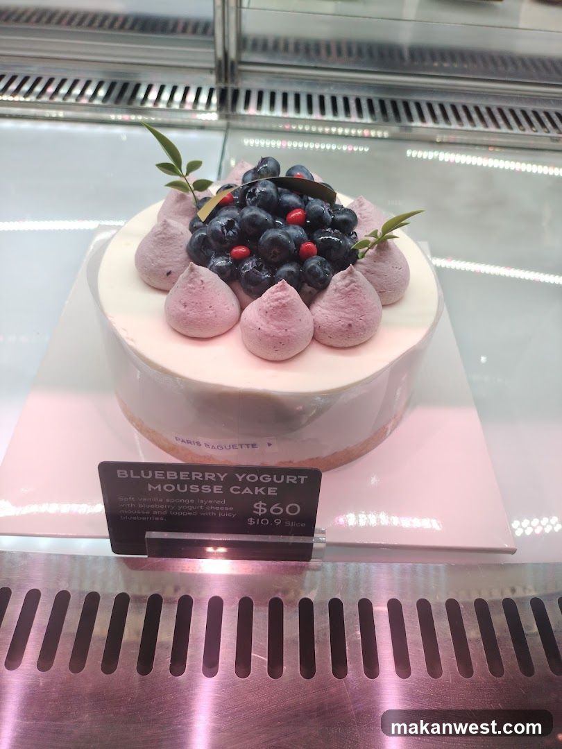 Blueberry Yogurt Mousse Cake Display