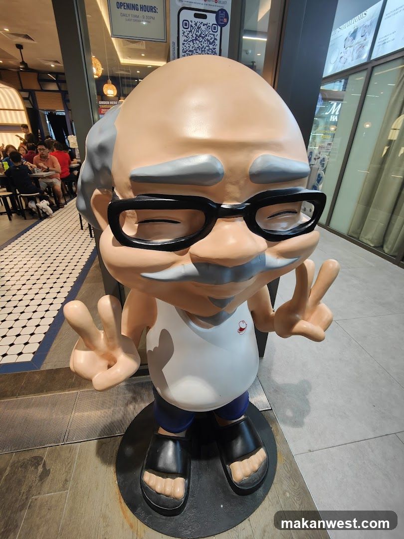 Elderly Man Statue in Mall