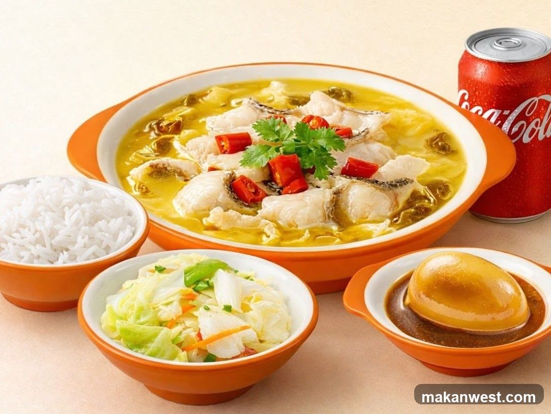 Cantonese-style Fish with Pickled Cabbage and Side Dishes