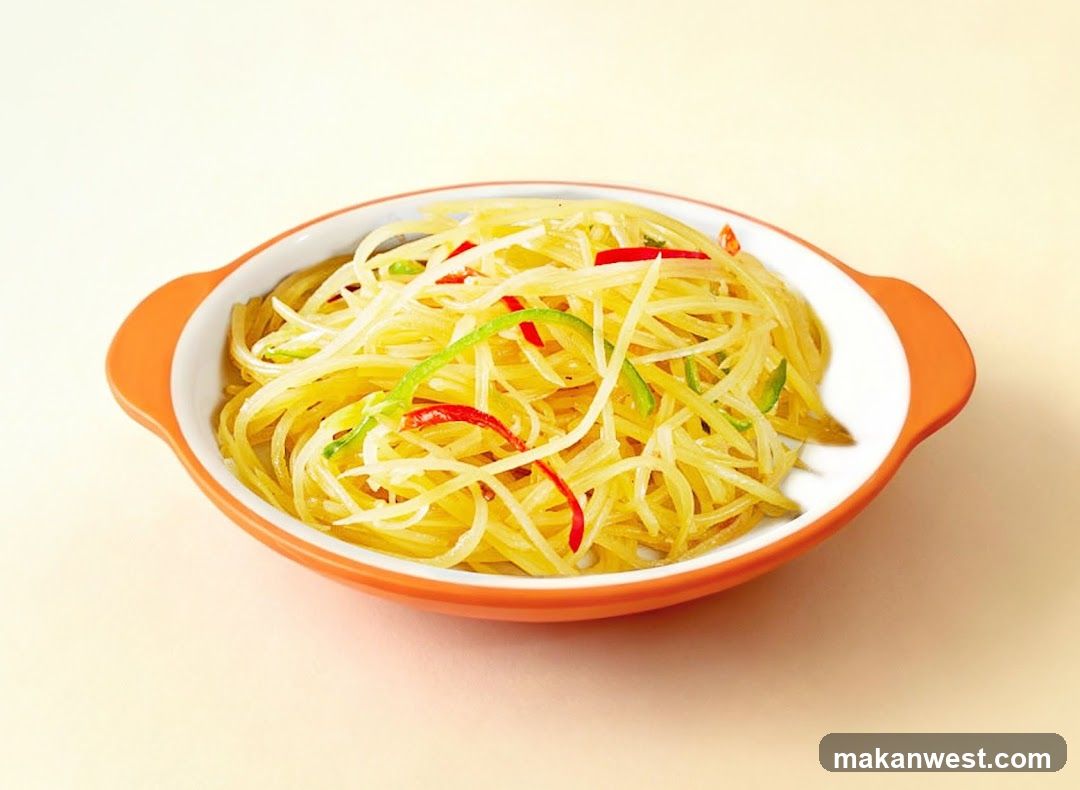 Potato Shreds with Chili and Green Onions