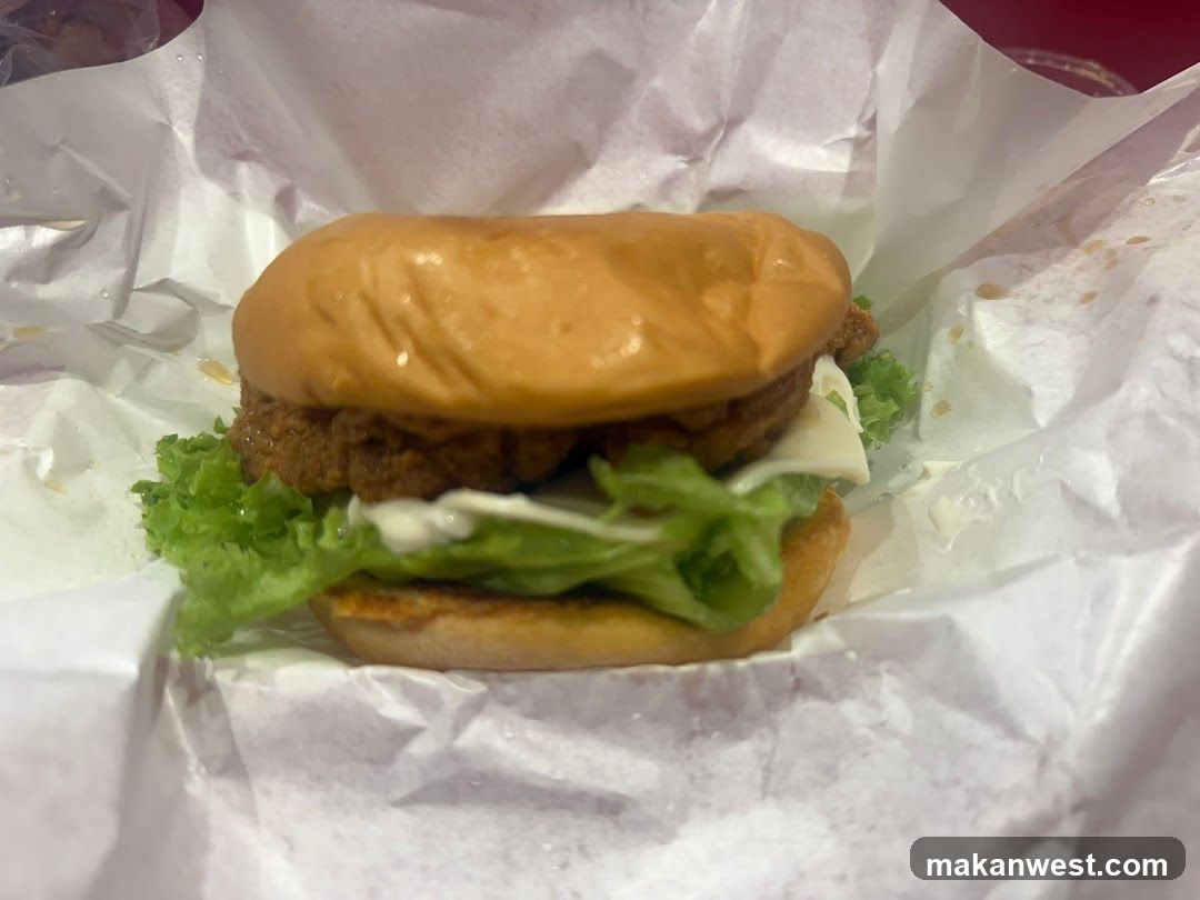 Chicken Burger with Lettuce and Sauce