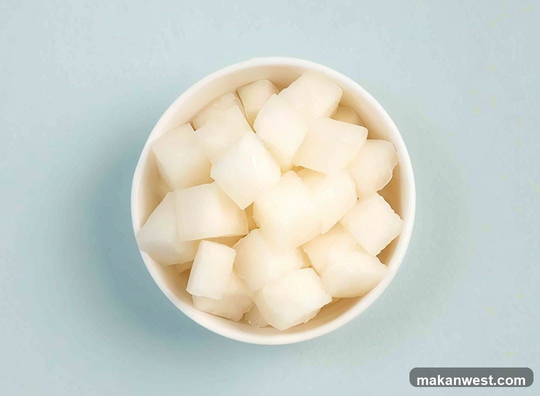 Cubed White Food in Bowl