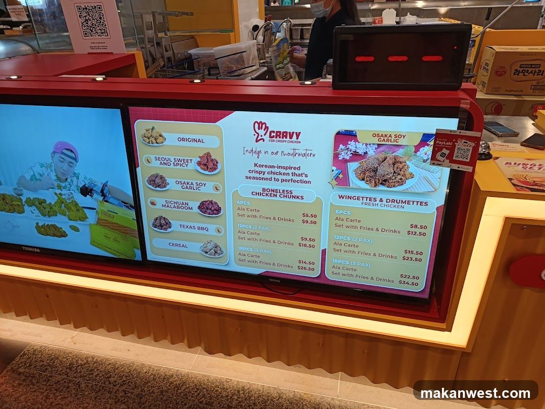 Cravy Korean Fried Chicken Menu Board