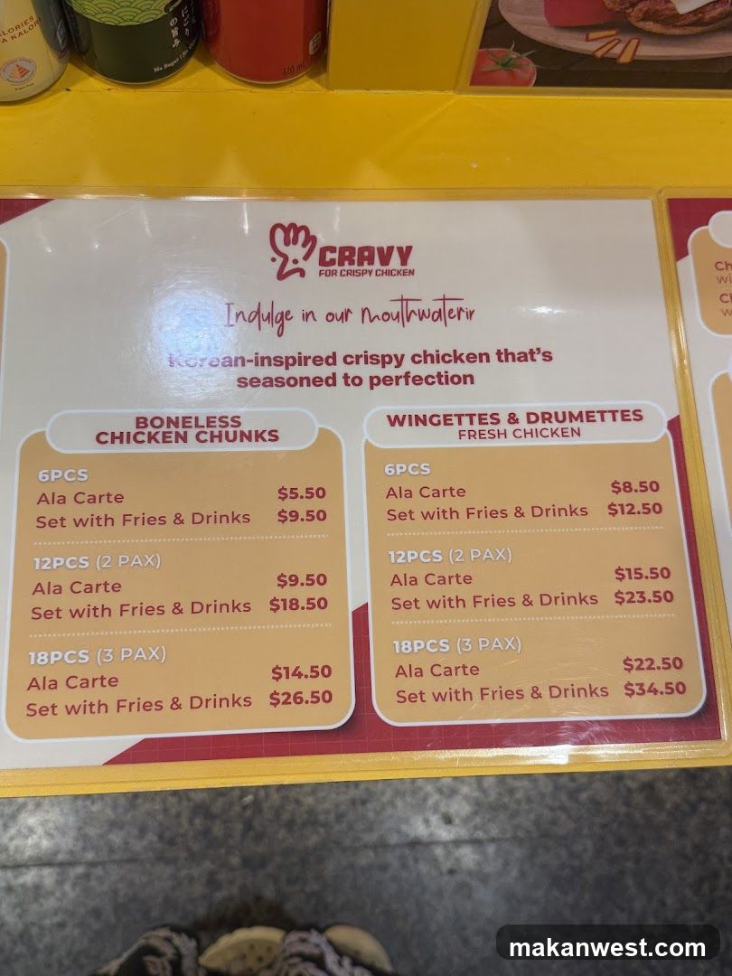 Cravy Crispy Chicken Menu
